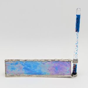 Vintage Bokor Stained Glass Kaleidoscope Pewter Oil Glitter Wand Handmade USA